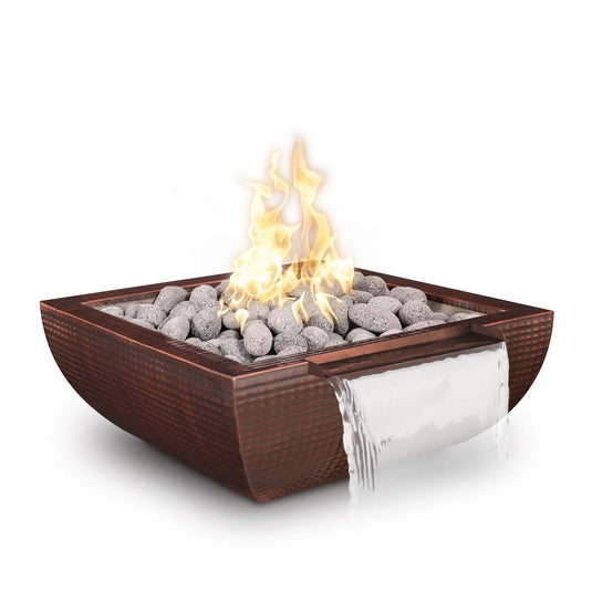 36" Square Avalon Powder Coated Metal - Wide Spill | Fire & Water Bowl