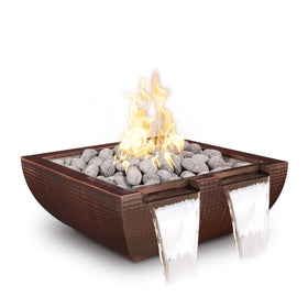 Square Avalon Hammered Copper - Twin Spill | Fire & Water Bowl