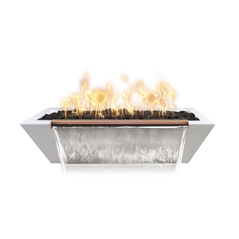 Load image into Gallery viewer, 72&quot; Rectangular Linear Maya Powder Coated Metal | Fire &amp; Water Bowl

