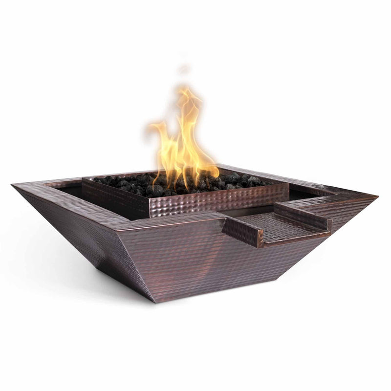 Load image into Gallery viewer, 30&quot; Square Maya Powder Coated - Gravity Spill | Fire &amp; Water Bowl
