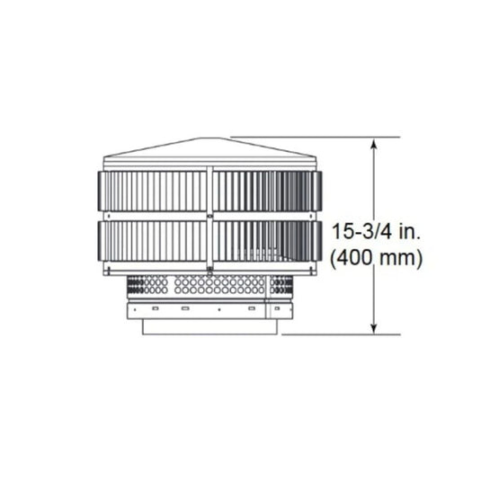 Majestic Round Termination Cap With Storm Collar (includes 34508 storm collar)