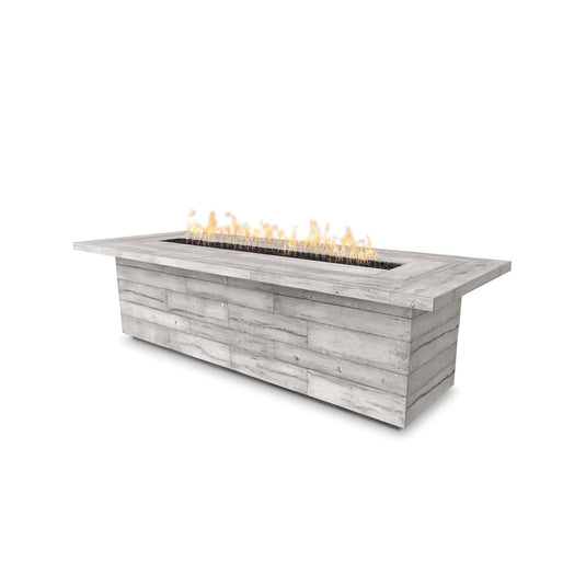 120" Rectangular Laguna - Wood Grain GFRC Concrete | Fire Tables