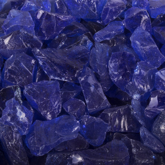 25lb bag - Blue Glass - 1/2"-3/4" | Fire Glass