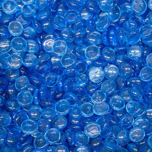 25lb Cerulean Pebbles 3/4" | Fire Glass